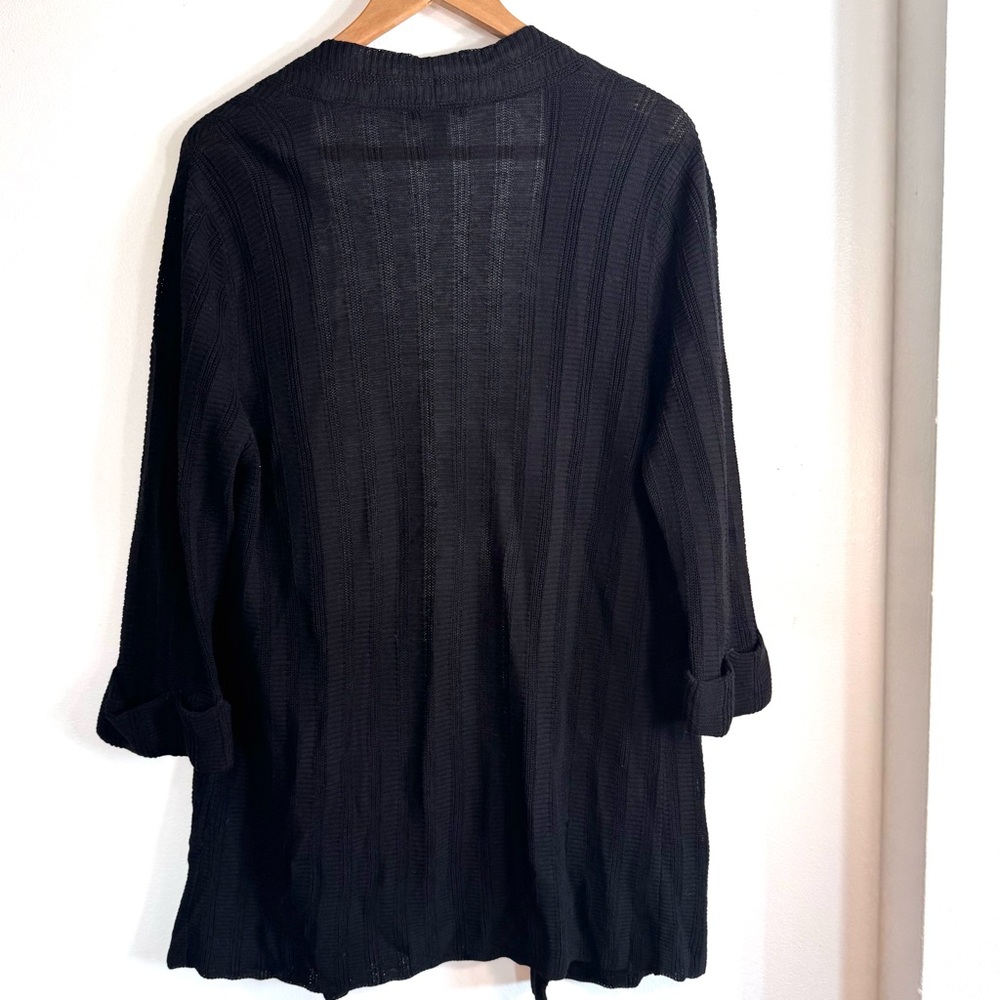 Eileen Fisher Organic Linen/Silk Oversized Lightweight Open Knit Cardigan Sz M - Picture 8 of 11
